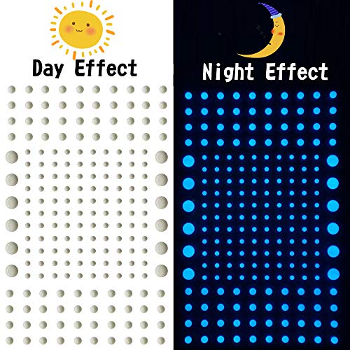 808 PCS Glow in The Dark Stars for Ceiling Wall Decor Stickers 3D Adhesive Dots Decor Starry Sky for Kids Bedroom