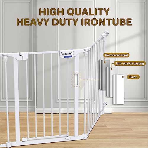 Extra-Wide Adjustable Baby Gate with Auto Close Door
