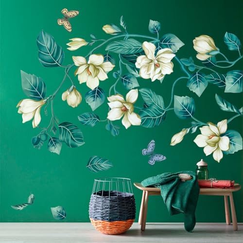 Amaonm Removable DIY 3D Blue Flower Wall Decals
