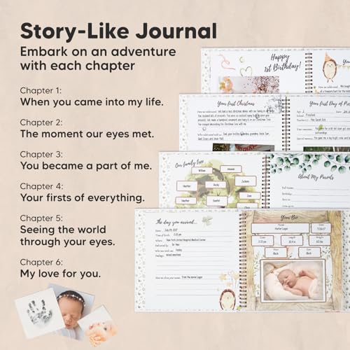 KeaBabies Hand Footprint Kit with Memory Book
