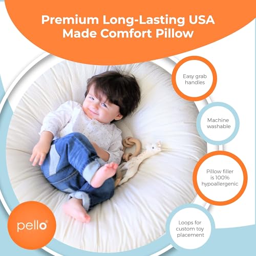 Pello Multi-use Luxe Toddler Floor Pillow Play Mat Lounger White Floral