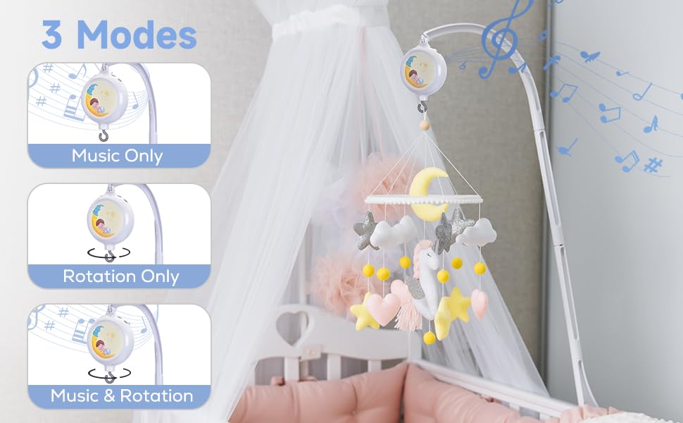 Baby Crib Mobile Arm Holder - White