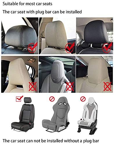 JSKRL Car Headrest Pillow 360 Adjustable PU Leather Support Cushion for Kids Adults Travel Sleeping