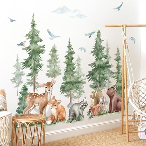 Wondever Mountain Tree Wall Stickers for Kids Room