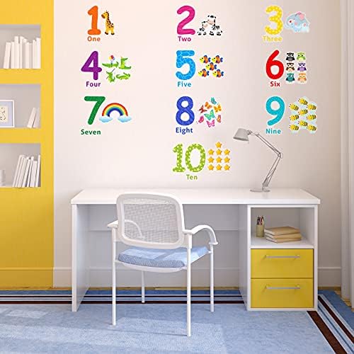 Outus 3 Sheet Number Wall Decals for Kids Classroom Decor