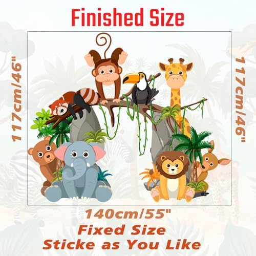 Jungle Animals Wall Decals for Kids Room and Nursery