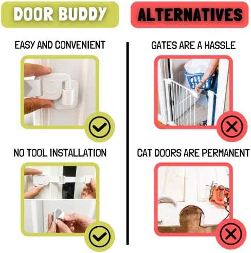 Door Buddy Adjustable Baby Proof Door Strap for Cats - Caramel
