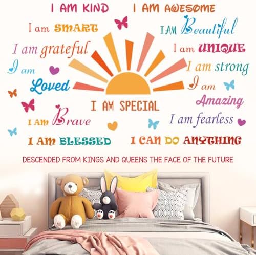 Inspirational Quotes Half Sun Peel and Stick Wall Decals for Baby Nursery Decor