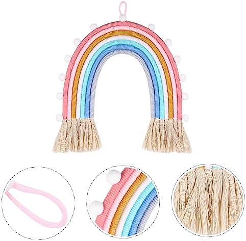 ABOOFAN 1pc Handmade Rainbow Woven Pendant Wall Decor