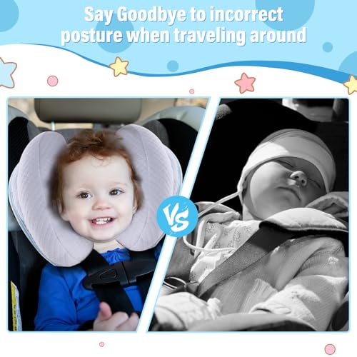 Upgraded 2 in 1 Baby Travel Pillow with Adjustable Strap