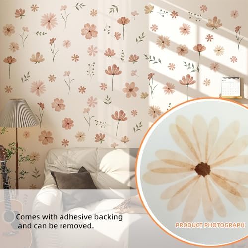 Boho Flower Wall Decals for Girls Bedroom and Kids Room Decor