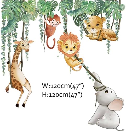 Runtoo Jungle Animal Wall Decals for Kids Room