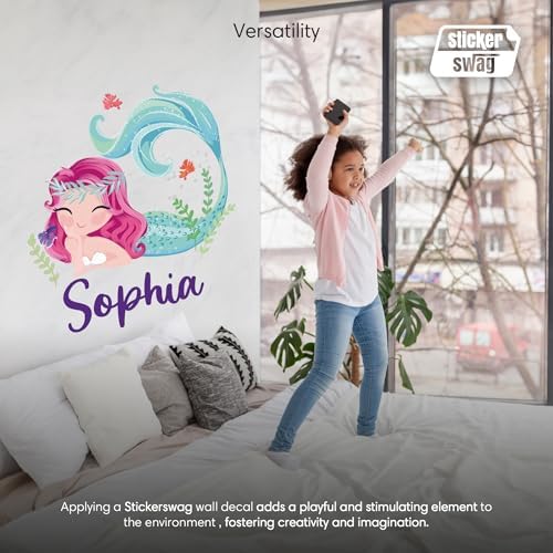 Personalized Gradient Mermaid Name Wall Decal