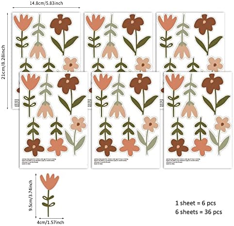 Boho Wall Stickers for Girls Bedroom Decor 6 Sheets
