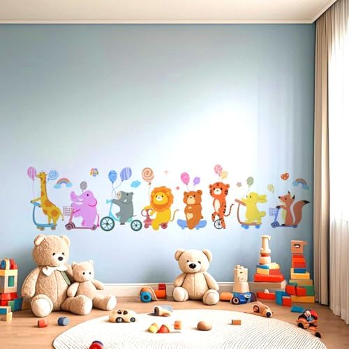Colorful Animal Wall Decals for Playrooms and Nurseries