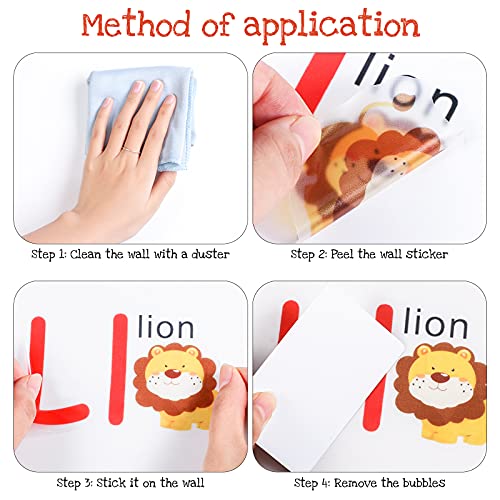 6 Sheets Animal Alphabet Wall Sticker for Toddler