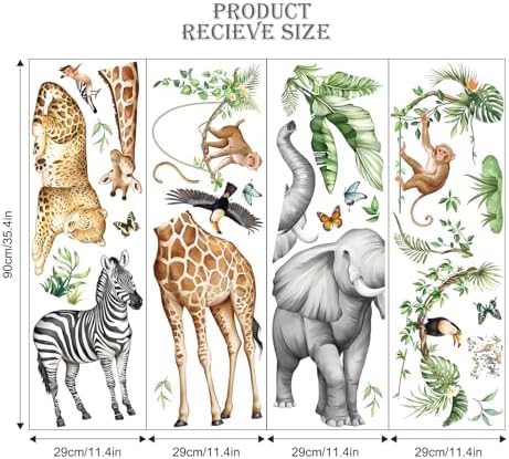 Jungle Safari Animal Wall Decals for Kids Room