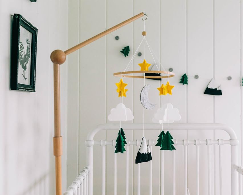Baby Crib Mobile Starry Woodland Decor for Nursery