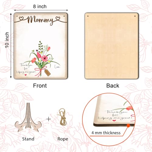 DIY Babys First Mothers Day Handprint Flowers Hanging Sign for Mom