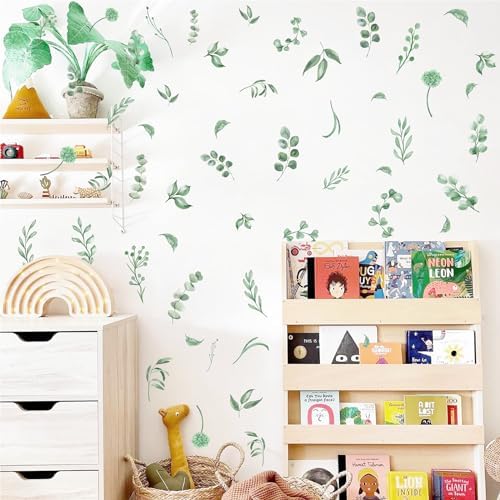 Barri Design Green Leaves Wall Stickers Boho Decor