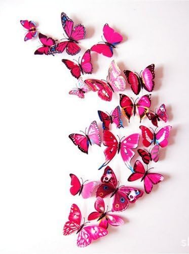 72 Pcs 6 Packs 3D Butterfly Wall Decals DIY Decorations