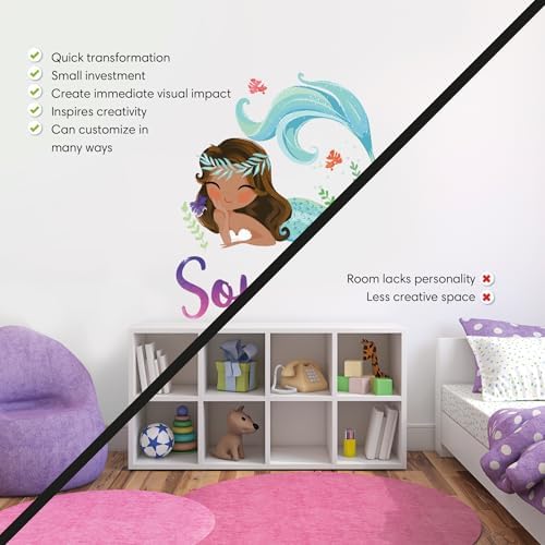 Personalized Gradient Mermaid Name Wall Decal
