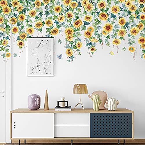 Runtoo Sunflower Wall Stickers for Bedroom and Kids Room