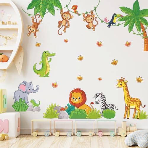 Safari Animals Wall Decals for Kids Room Decor