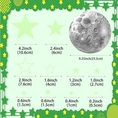 Glow in the Dark Stars and Moon Sticker for Wall and Ceiling Decor