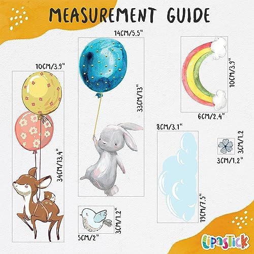 WS Wallpaper Hot Air Balloon Wall Decals - Animal Stickers for Kids Room