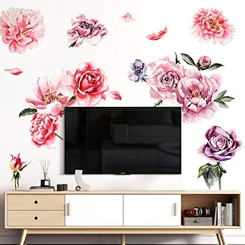 Amaonm 3D Peony Flower Wall Decal for Kids Bedroom