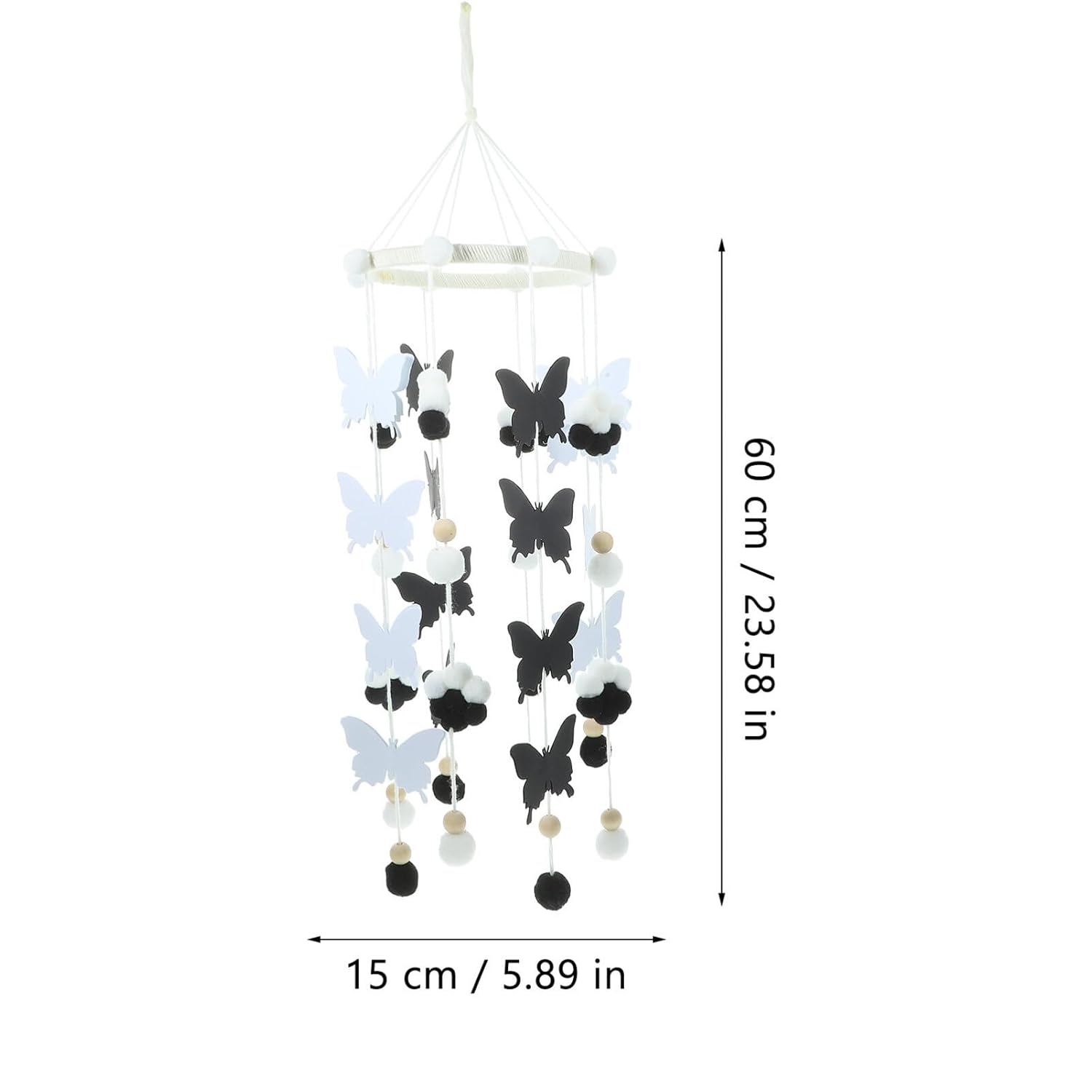 VOSAREA Mobile Butterfly Hair Balls Cute Crib Stroller Toy for Baby
