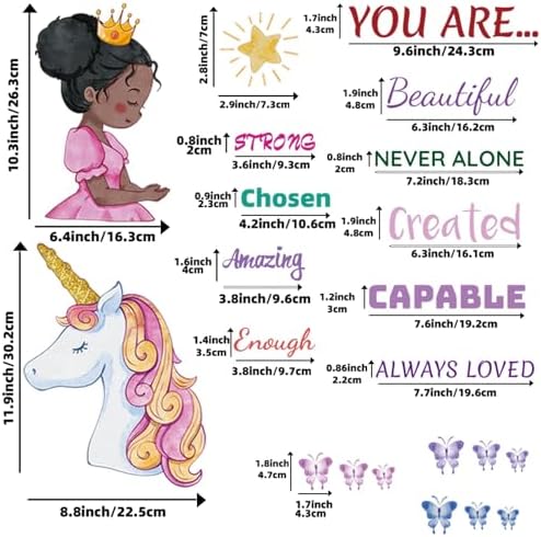 Unicorn Wall Decals for Girls Room Decor