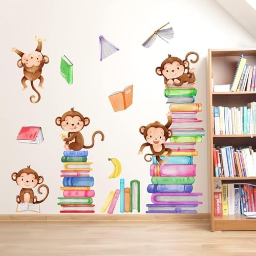 Monkey Wall Decals for Baby Nursery Bedroom Classroom Decor