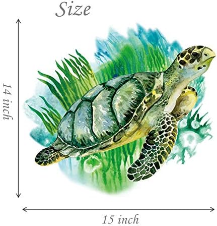 ROFARSO Lifelike Green Sea Turtle Wall Sticker