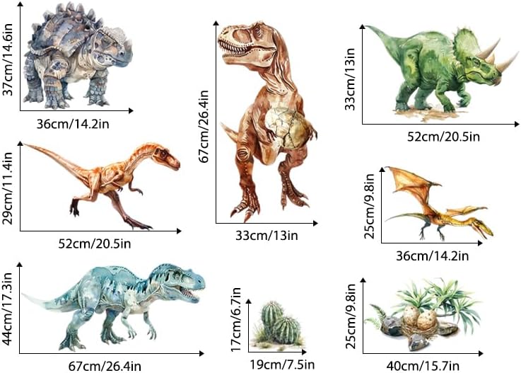 Supzone Dinosaur Wall Decals Large Volcano Stickers for Kids Room