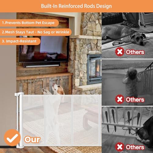22 Inch Tall Retractable Dog Gate for Home Safety
