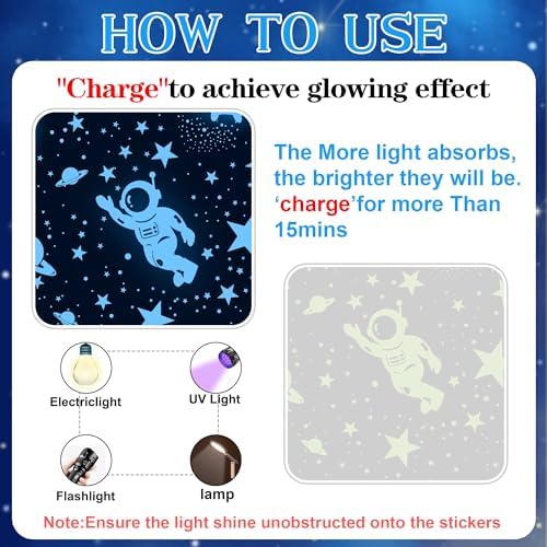 Glow in The Dark Stars Ceiling and Wall Decor for Kids Bedroom