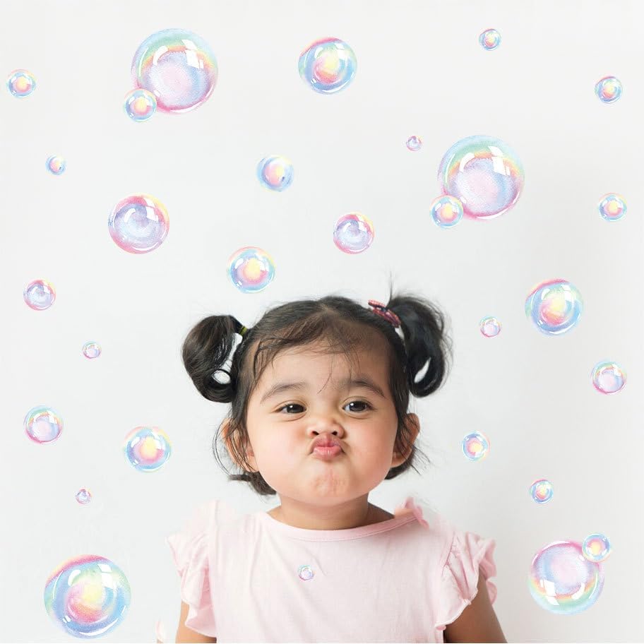 Colorful Bubbles Wall Decal with Mermaid Theme