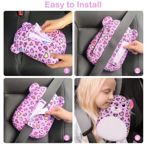 FIODAY Seatbelt Covers for Kids with Cute Dinosaur Design