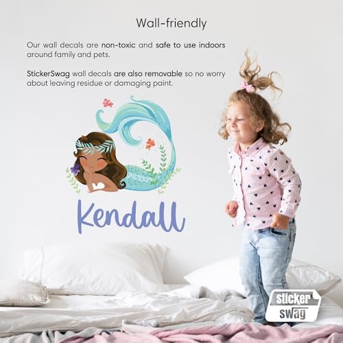 Personalized Gradient Mermaid Name Wall Decal