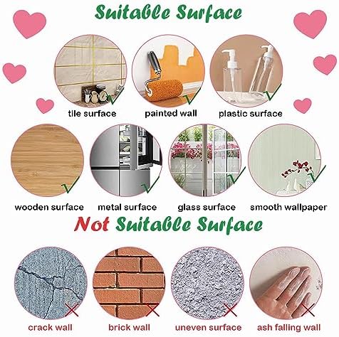 120 Pcs Purple Love Heart Wall Stickers Romantic DIY Decor for Baby Girl Nursery Bedroom