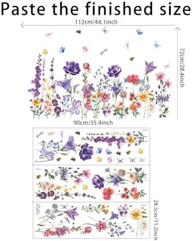 Colorful Wildflower Wall Stickers for Nursery and Kids Room