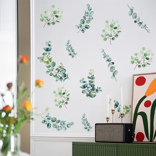 Eucalyptus Leaf Wall Decals for Bedroom Living Room Decor