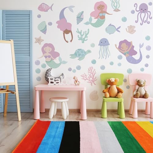 Under The Sea Mermaid Jellyfish Wall Decals