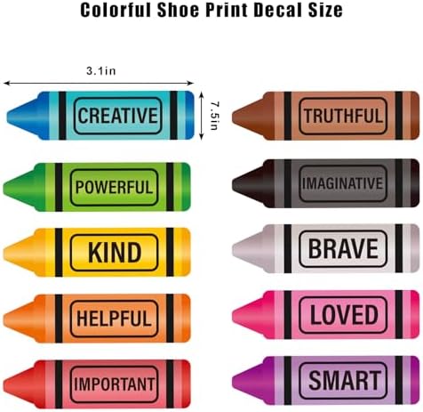 30Pcs Colorful Motivational Floor Decals for Classroom and Party