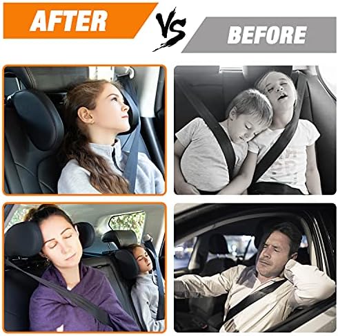 Car Seat Headrest Pillow 360 Adjustable for Adults and Kids - Beige