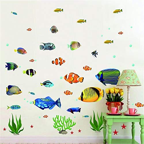 Under The Sea Fish Wall Stickers Decorative Decals for Kids Room