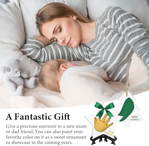 Baby Hand Footprint Keepsake Kit - Personalized Ornament for Newborn Baby Shower Pet Paw Print