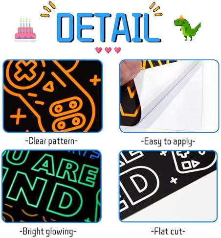 Game Wall Decals Glow in the Dark Gamer Sticker for Boys Room and Kids Bedroom